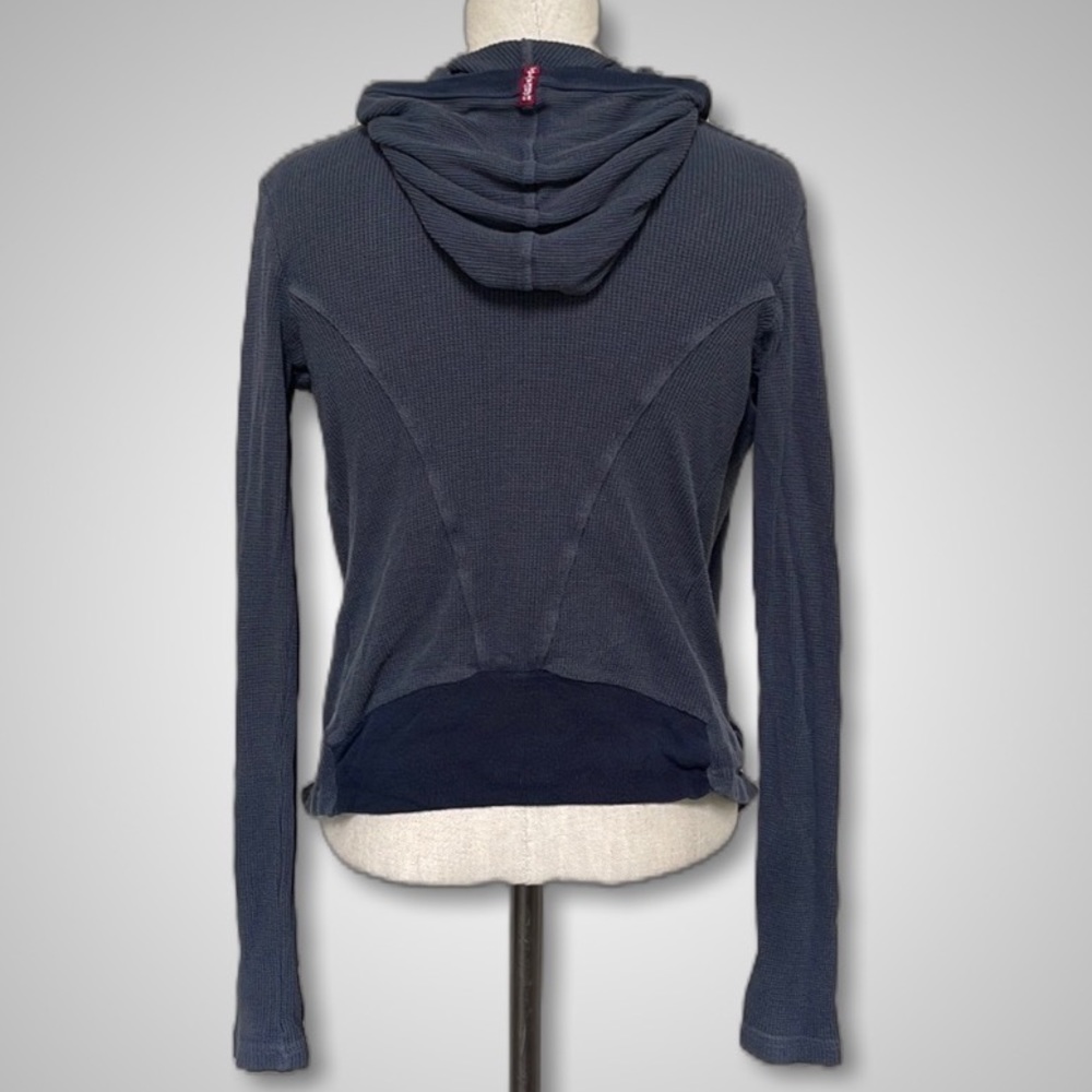 { Hard Tail } - Open Front Drape Thermal Cardigan - Picture 2 of 5